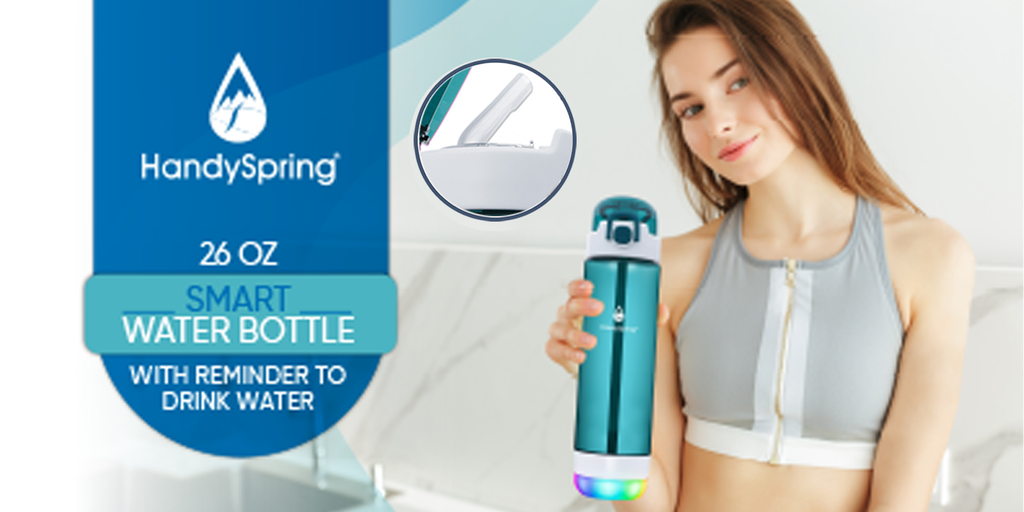 HandySpring - LED drink water bottle (with straw)