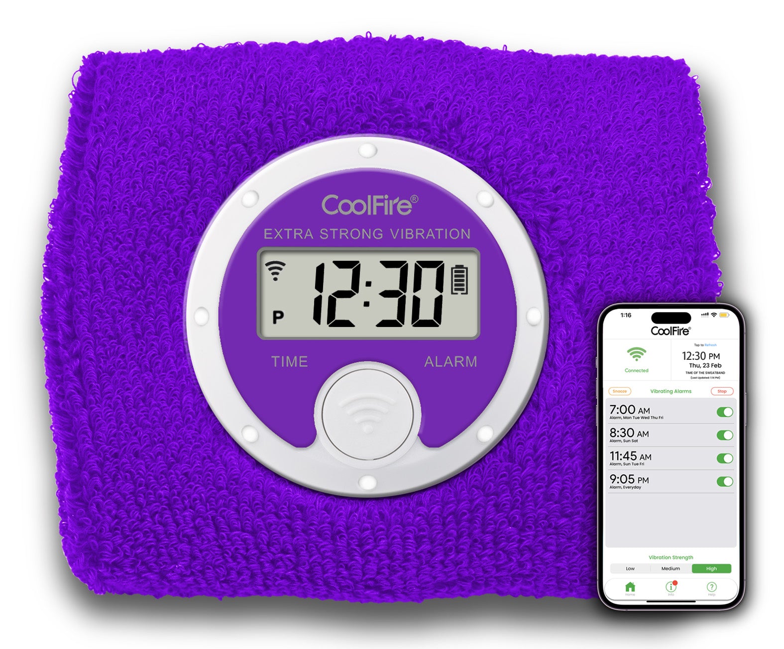 Coolfire - Bluetooth Vibrating Alarm Clock Sweatband, Silent Wake Your DaveEcom Coolfire - Bluetooth Vibrating Alarm Clock Sweatband, Silent Wake Your DaveEcom